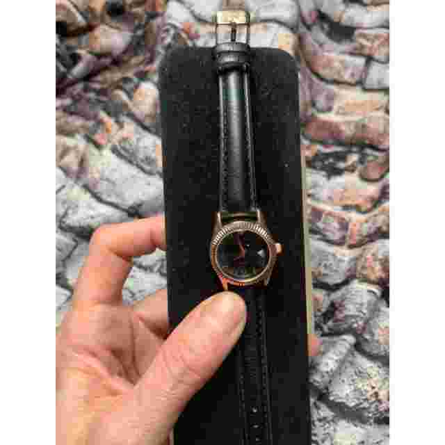 Adrienne Vittadini Diamond Wristwatch Watch Rose Gold Black New Battery & Band