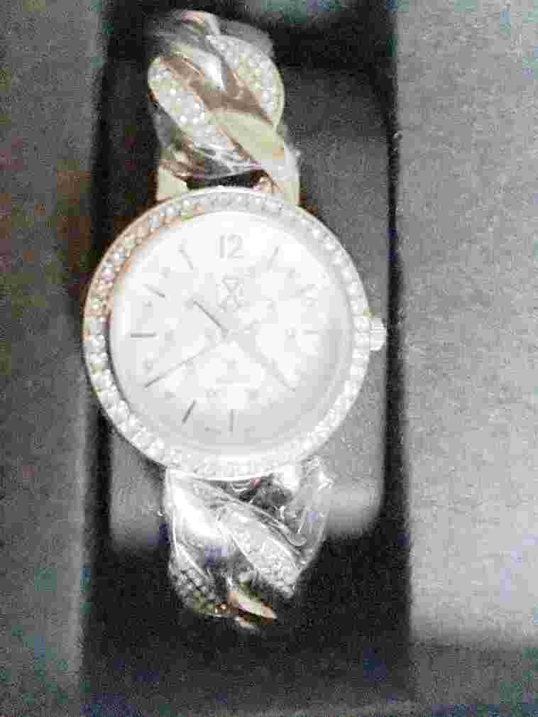 CXL by CHRISTIAN LACROIX Women's Quartz Analogue Silver-Tone Bracelet Watch BNIB