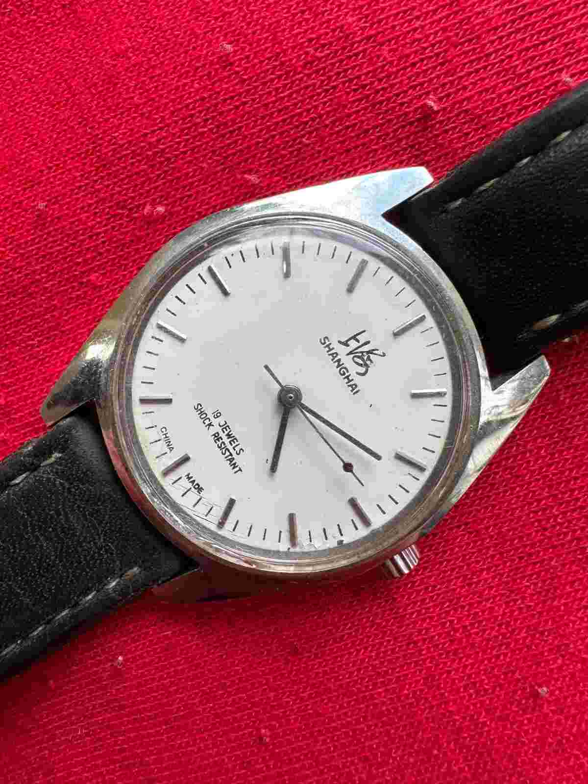 SHANGHAI 19 JEWELS MECHANICAL MENS WATCH 34MM