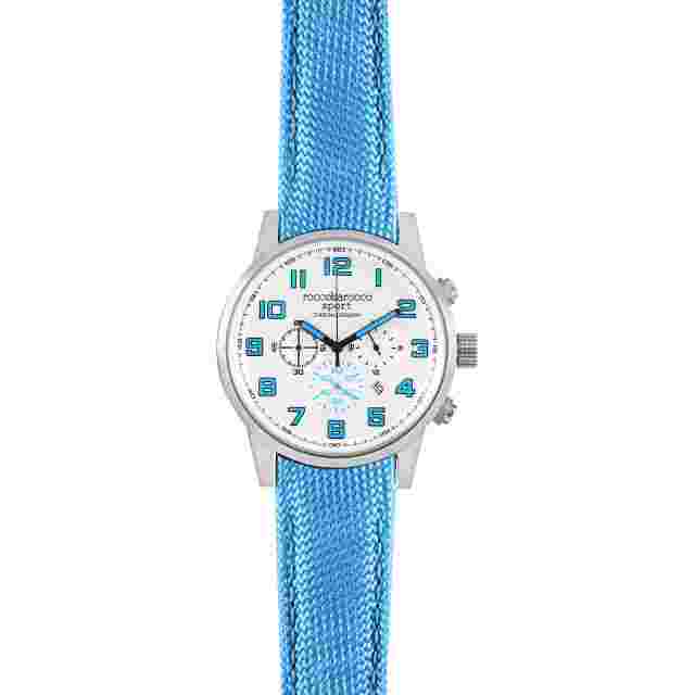 Mens Watch ROCCOBAROCCO SPORT RIO Chrono Leather Cordura Coloured 50mt Summer