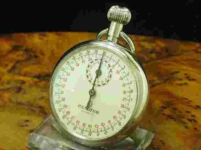 Candino Nickel Silver Open Face Stopwatch / Ref M3443-012050/Caliber Heuer 340