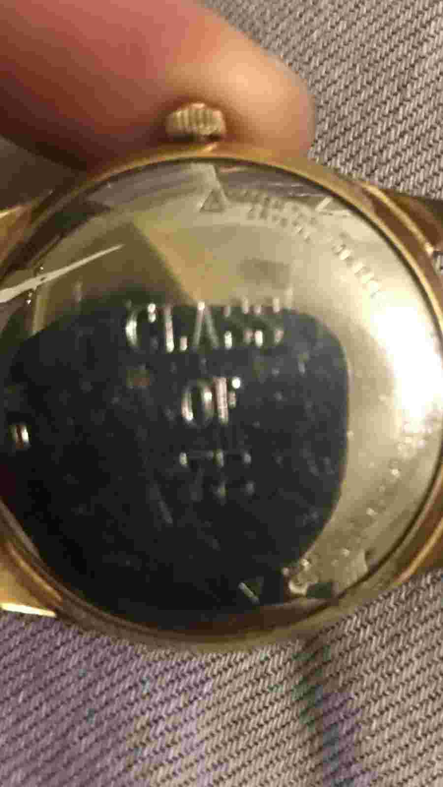 Vintage Benrus 14K Electroplated Automatic ( Engraved Class Of 72 On Cover )