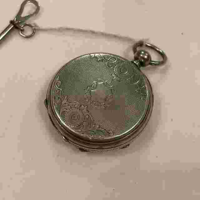 Henry Beguelin Full Jewel LOCLE Fine Silver Pocket Watch with Winding Key
