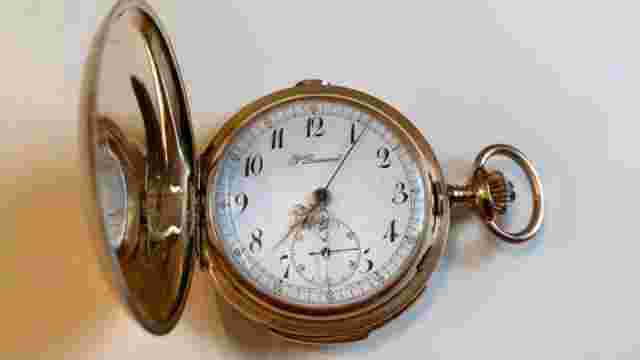 Antique 14k Rose Gold P. DUNAND REPEATER CHRONOGRAPH Hunting Case Pocket Watch