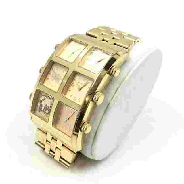 IceLink GENERATION BIG CASE GZB-YYY Quartz Used Watch Gold SS Water Resistant