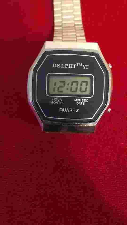 VINTAGE DELPHI VIII MEN'S LCD DIGITAL Watch 80’s Vibe. New Battery