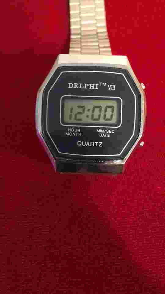 VINTAGE DELPHI VIII MEN'S LCD DIGITAL Watch 80’s Vibe. New Battery