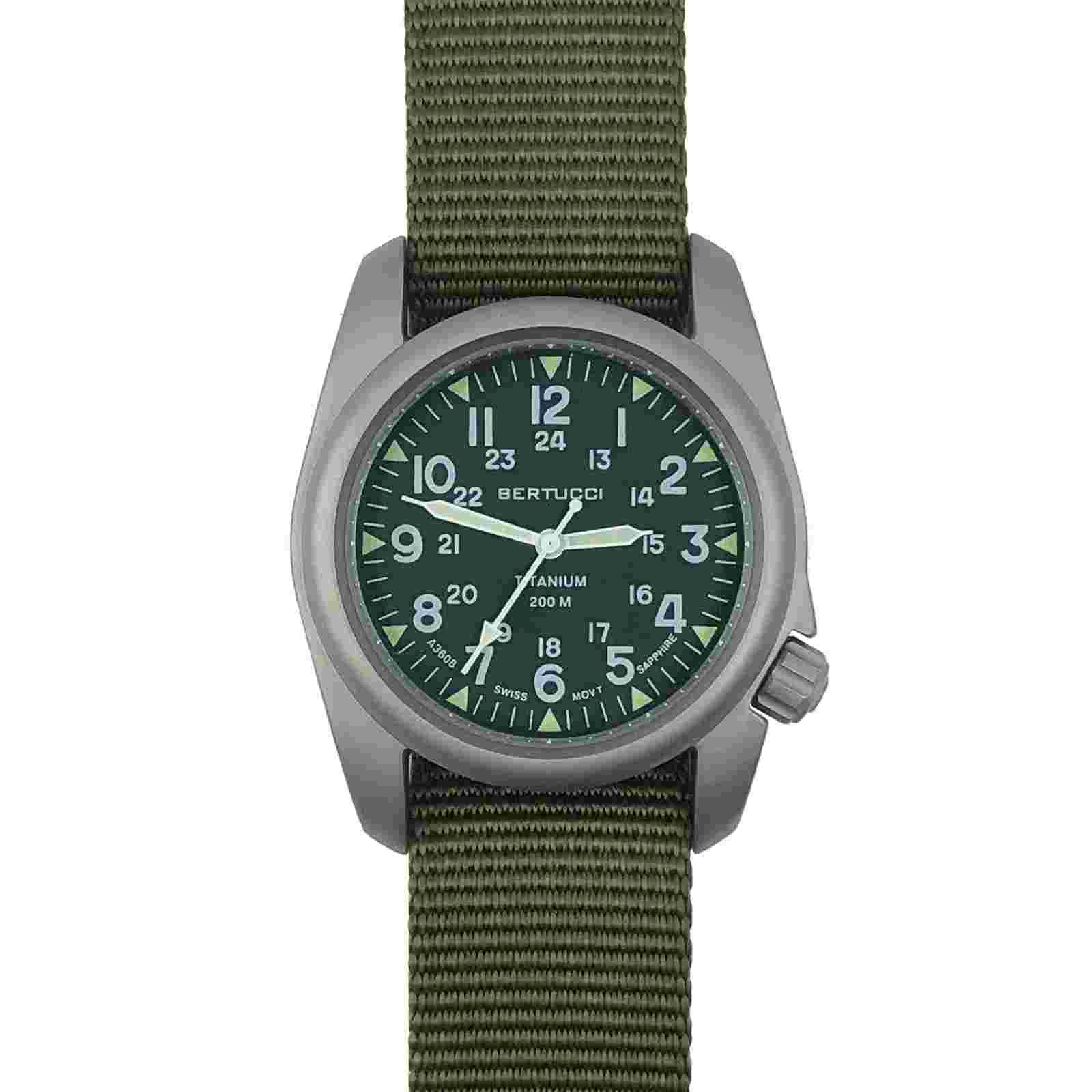 Bertucci A-2t Vintage Titanium Green Dial Men’s Watch #12030