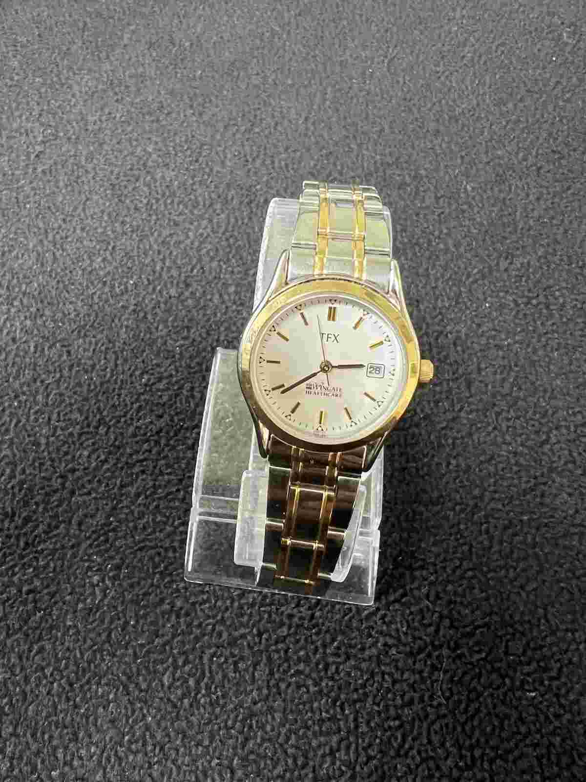 Bolova TFX, Wingate healthcare ,Date, Stanless steel two-tone,26mm.