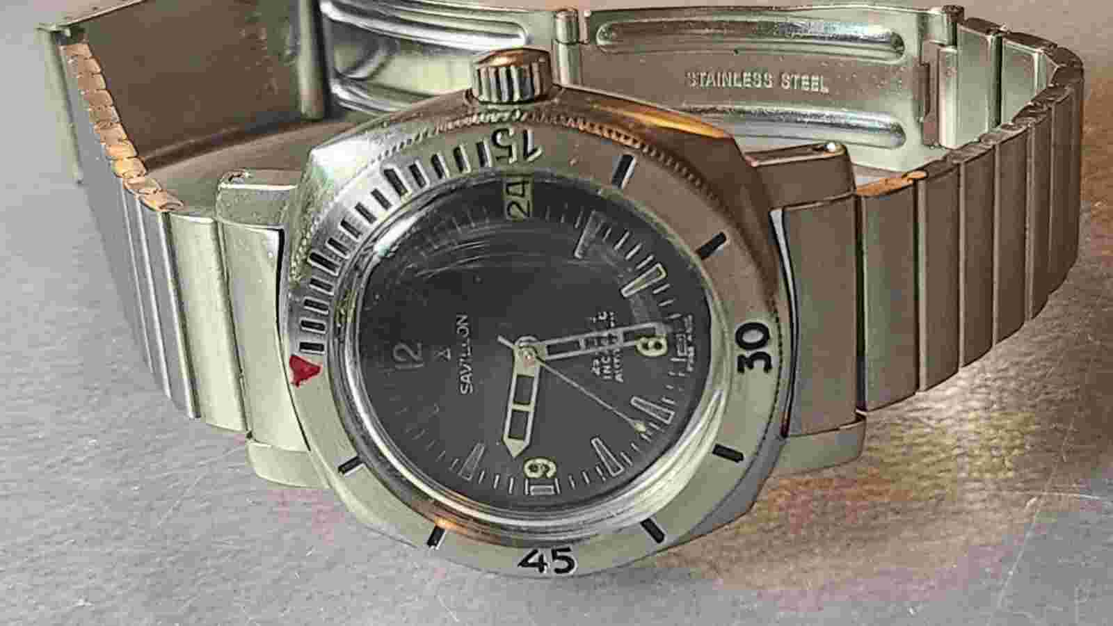 SAVILLON 1960's "BABY PANERAI" 1000m Vintage Diver's Watch NIVADA DEPTHMASTER