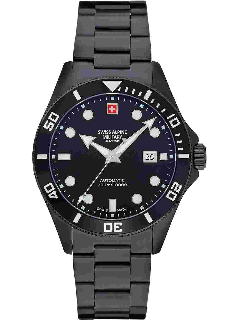 Swiss Alpine Military 7095.2177 Diver Automatic Mens Watch 44mm 30ATM