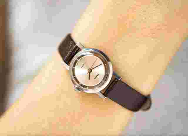 Unused skeleton watch for women ZARIA vintage silver shade luxury leather strap