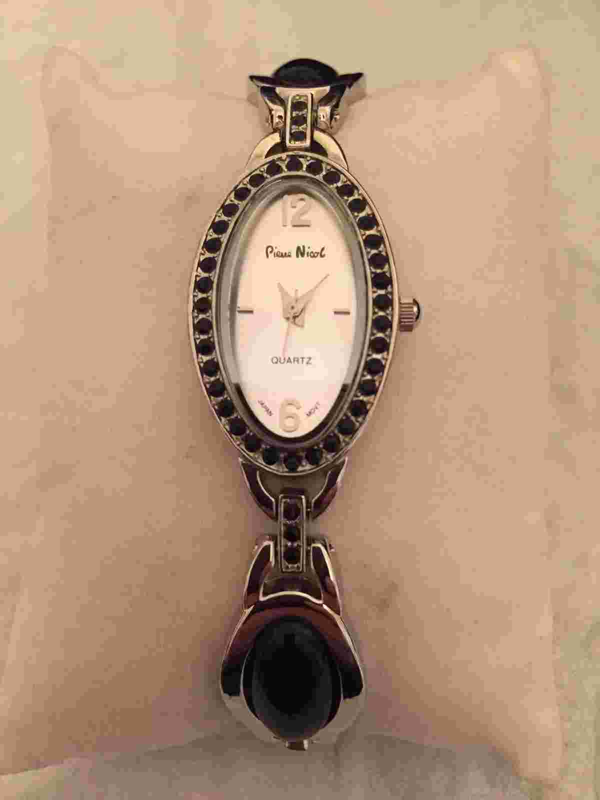 Pierre Nicol Silver Tone Crystal & Stone Ladies Watch
