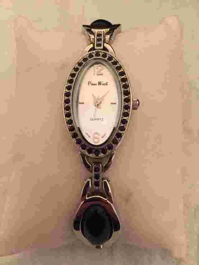 Pierre Nicol Silver Tone Crystal & Stone Ladies Watch