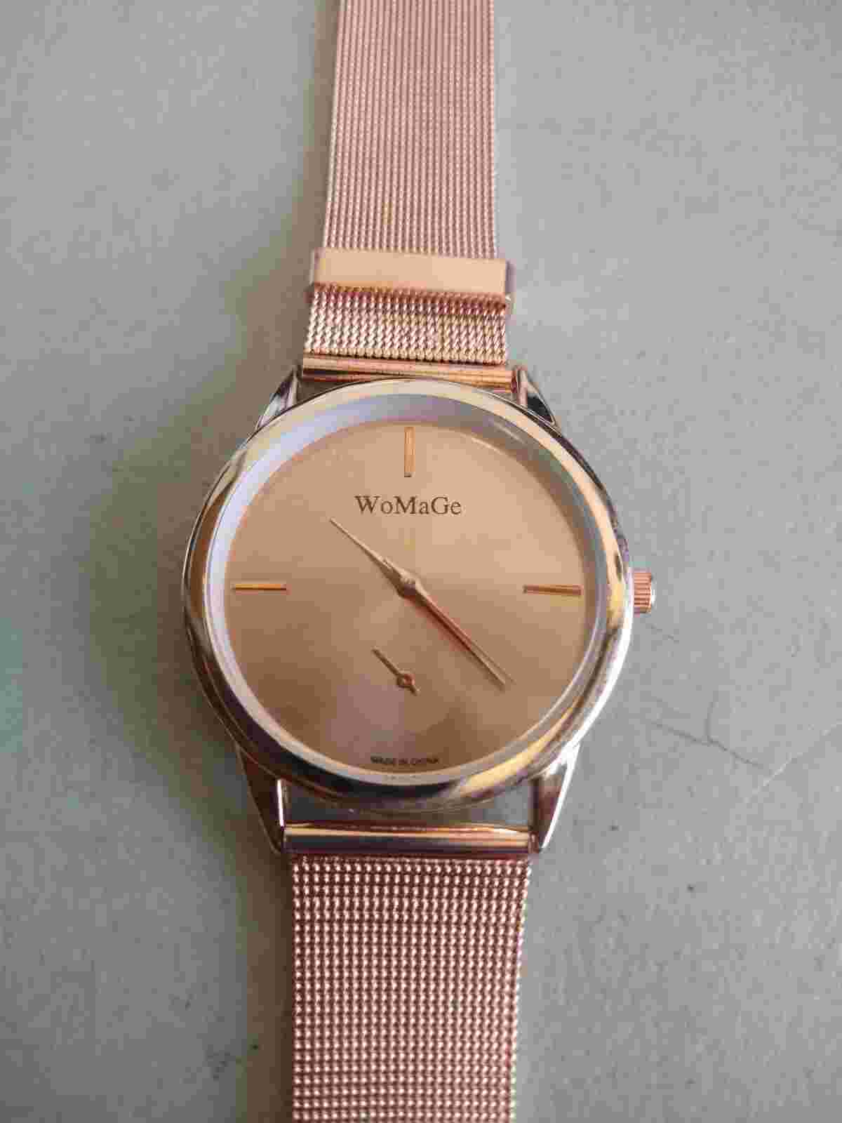 WoMaGe Watch Rose Gold Tone Band Round Face Stylish