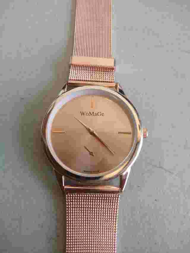 WoMaGe Watch Rose Gold Tone Band Round Face Stylish