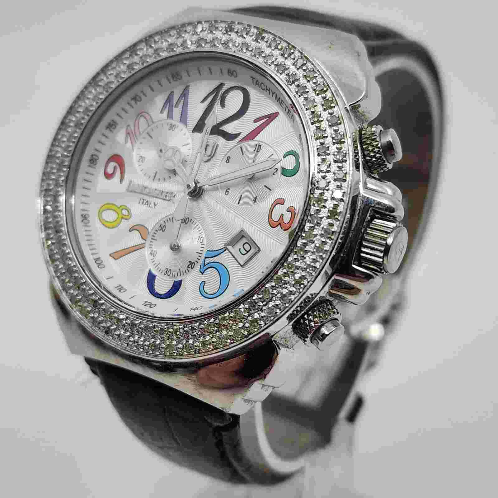 Lancaster Italy Unisex 0.94 Carats Diamond Bezel Watch 0226