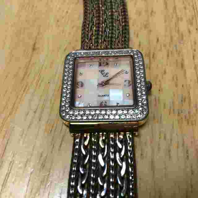 Colleen Lopez CL Lady Gold Tone Mosaic Dial Analog Quartz Watch Hour~New Battery