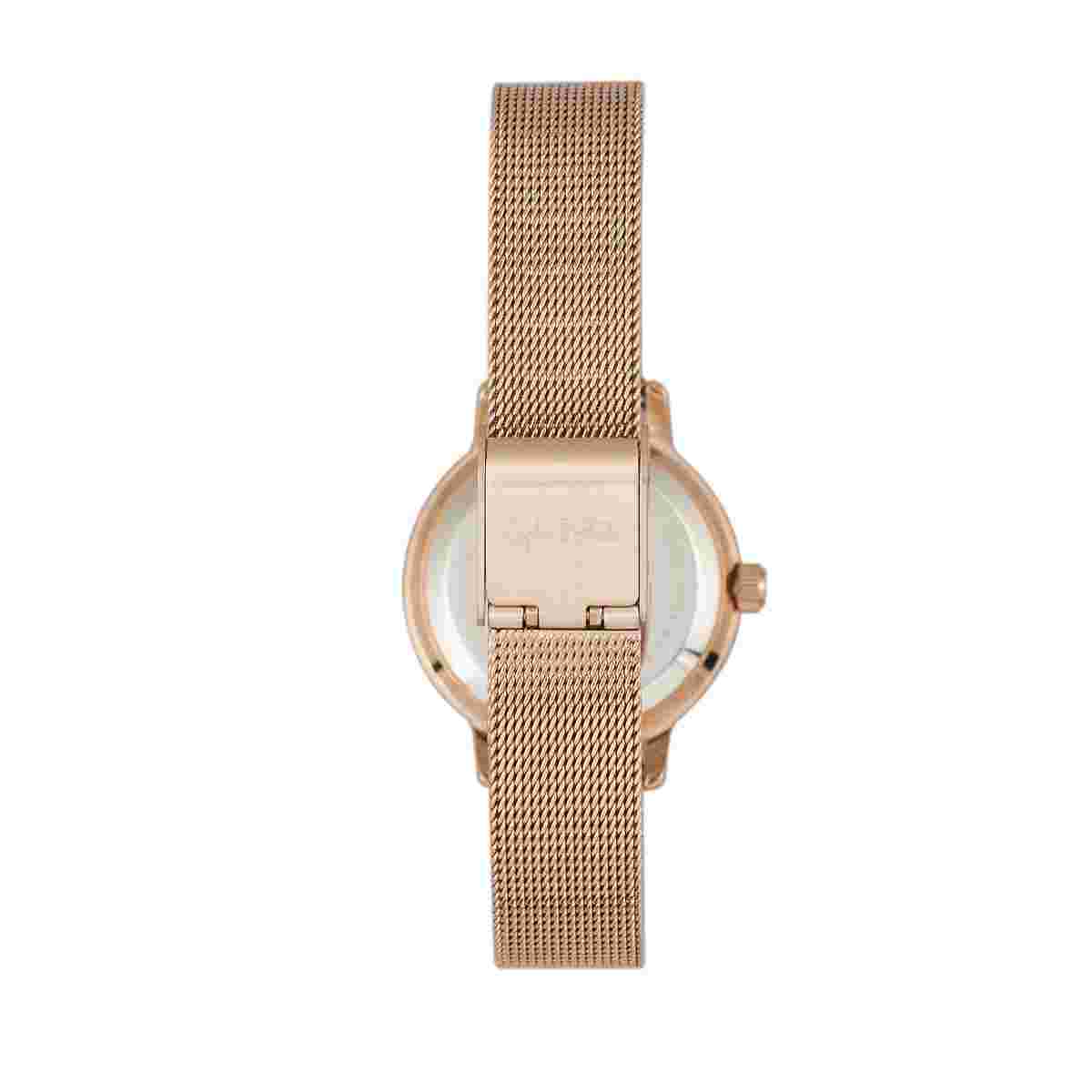 Sophie and Freda Cambridge Crystal Rose Gold Mesh Bracelet Watch Sf4102