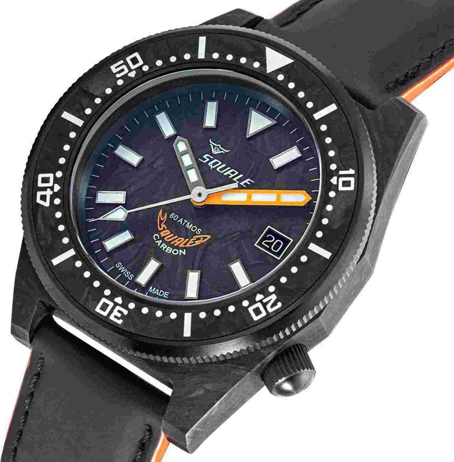 Squale T183AFCOR.RLOR Forged Carbon Orange Wristwatch