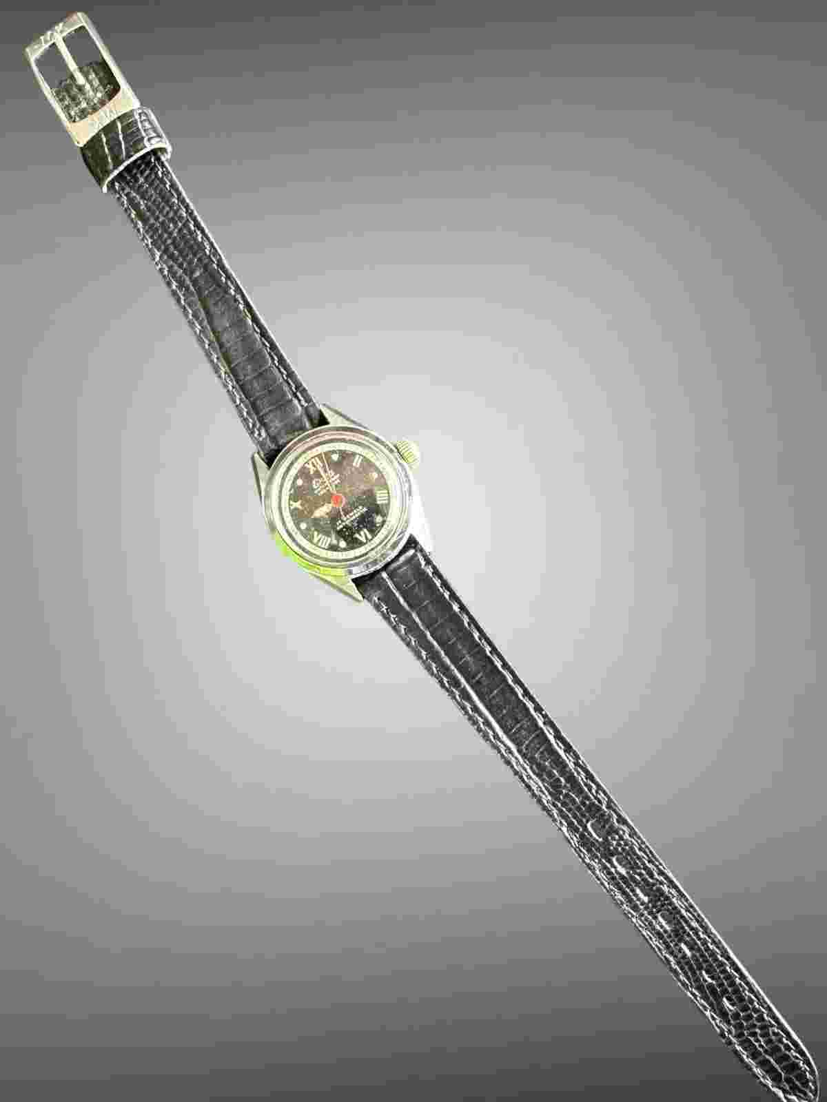 Vintage Eska WW2 Military Era Rare Double Edge Steel Back Case Watch Works 23mm