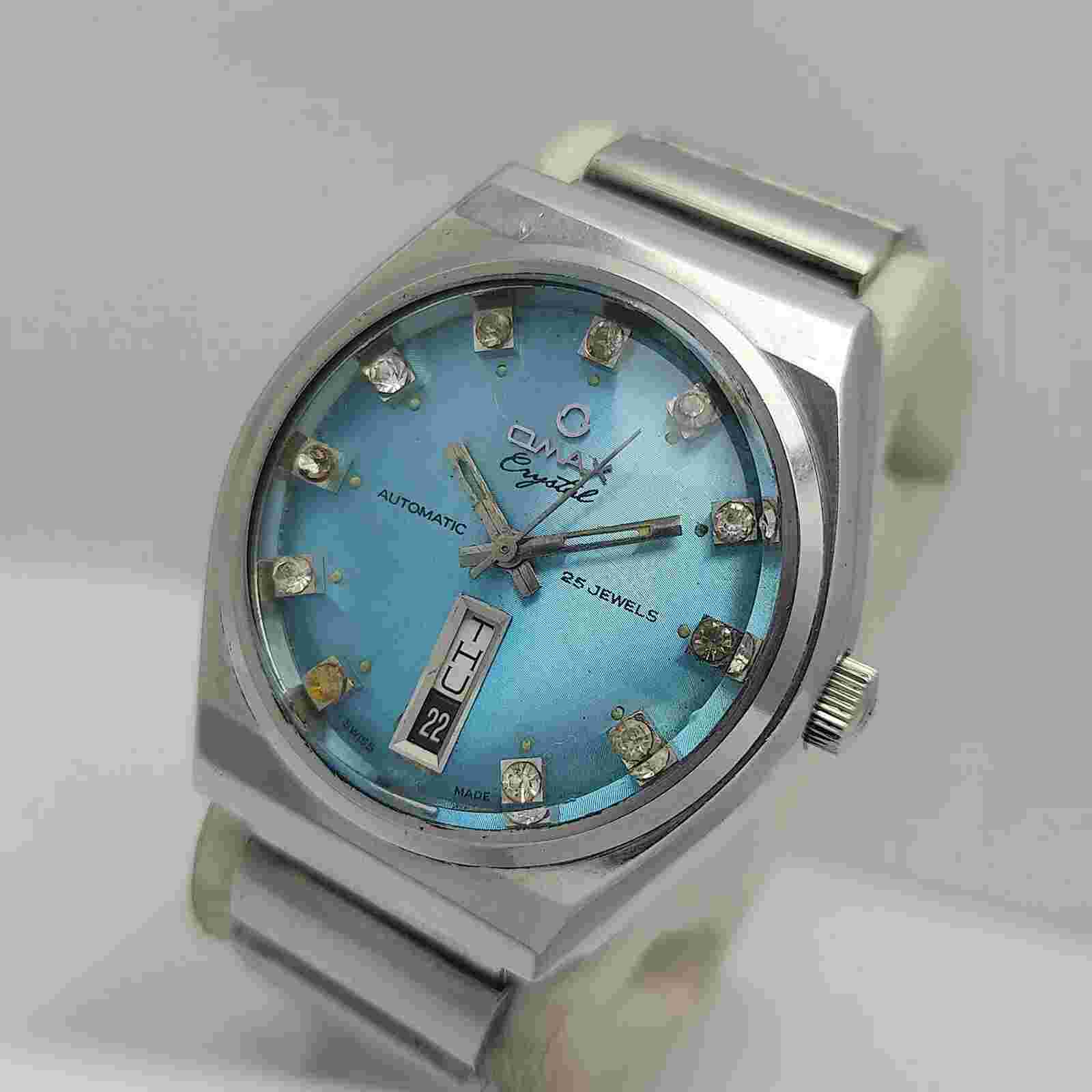 Omax Crystal Automatic 25 Jewels Day/Date Cal.2879 Vintage Men's Watch