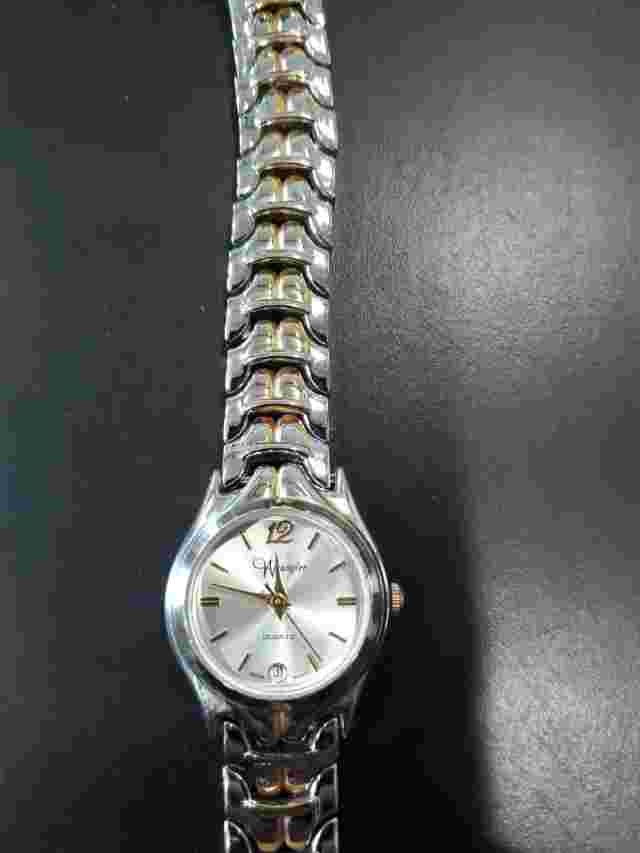 WRANGLER 91803KNX SILVER & GOLD TONE bracelet WATCH BATTERY extra links A20