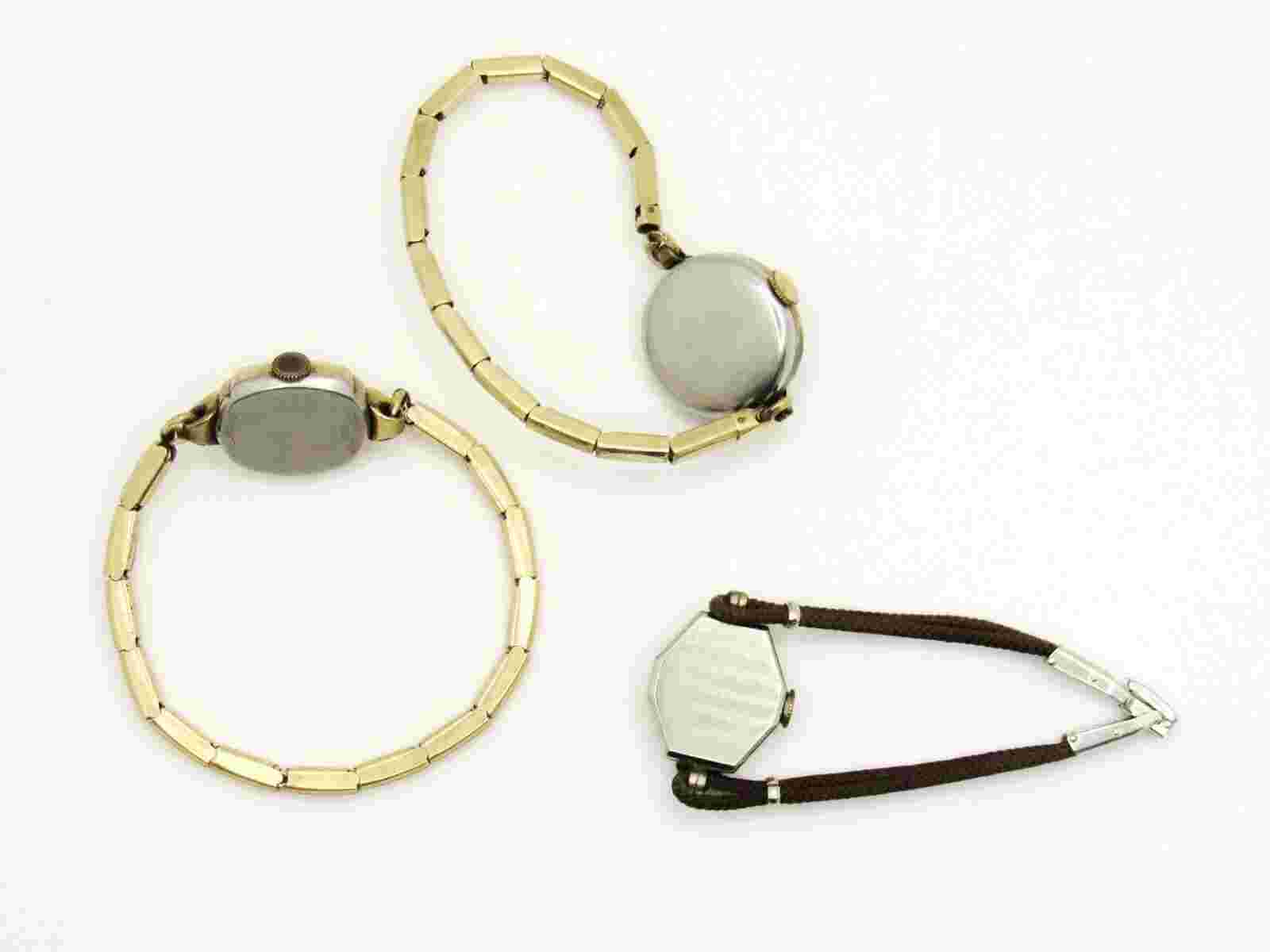 Lot of 3 Wristwatch Orano Crosby Harvel Gold Filled &Rope