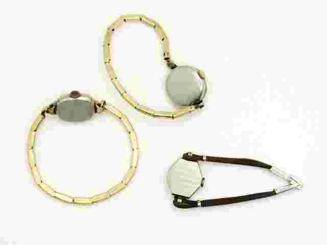 Lot of 3 Wristwatch Orano Crosby Harvel Gold Filled &Rope