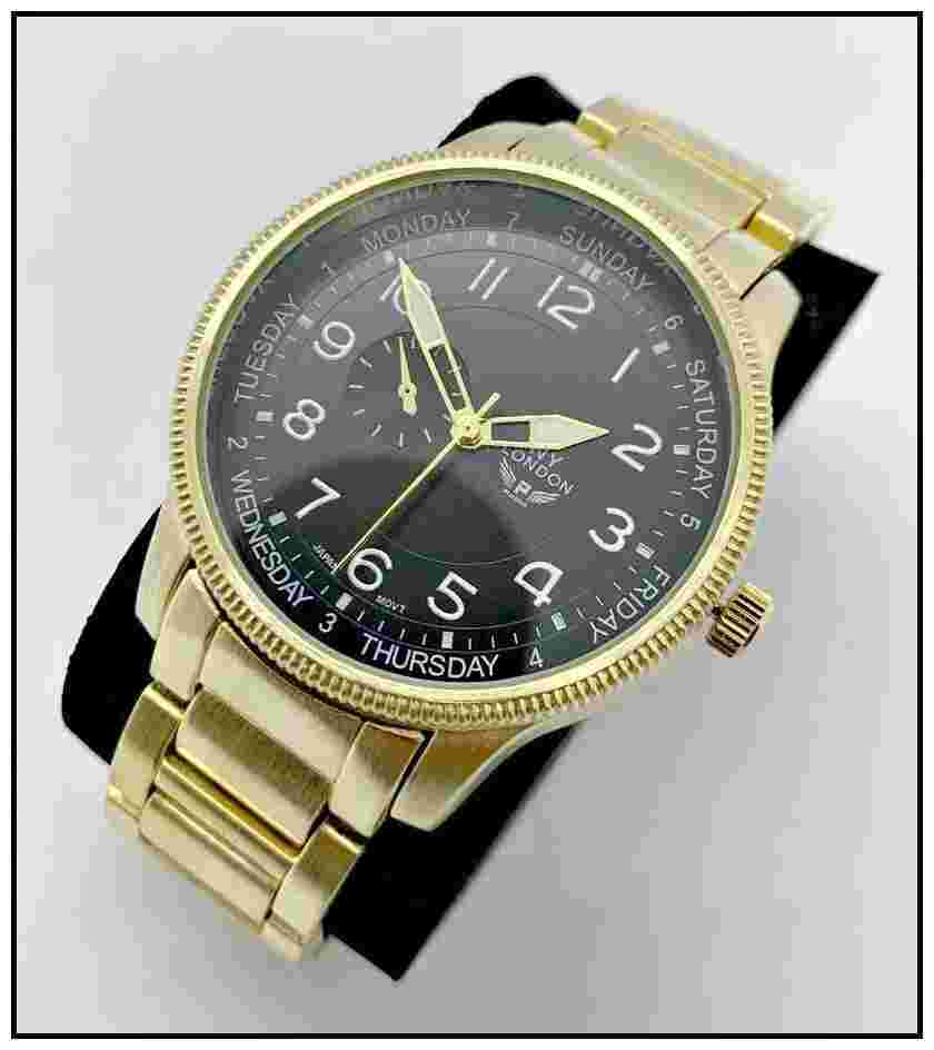 Men's CLASSY ELEGANT DIVER Round Gold LUXURY Designer Fashion WRIST WATCH 45mm