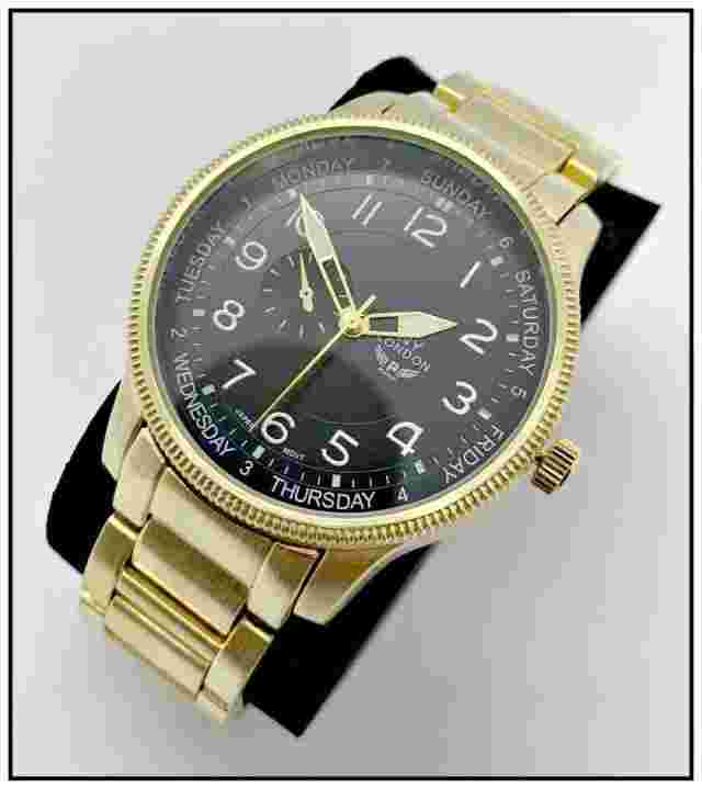 Men's CLASSY ELEGANT DIVER Round Gold LUXURY Designer Fashion WRIST WATCH 45mm