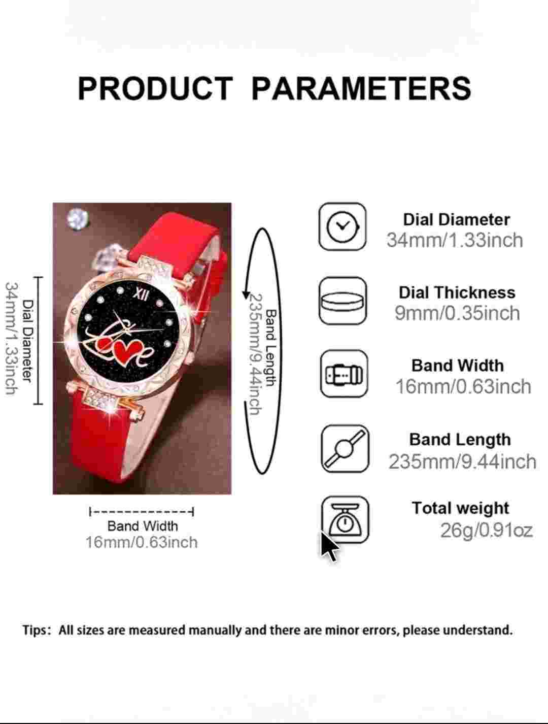 SOKI Set de regalo de 5 piezas para mujer que incluye reloj de correa