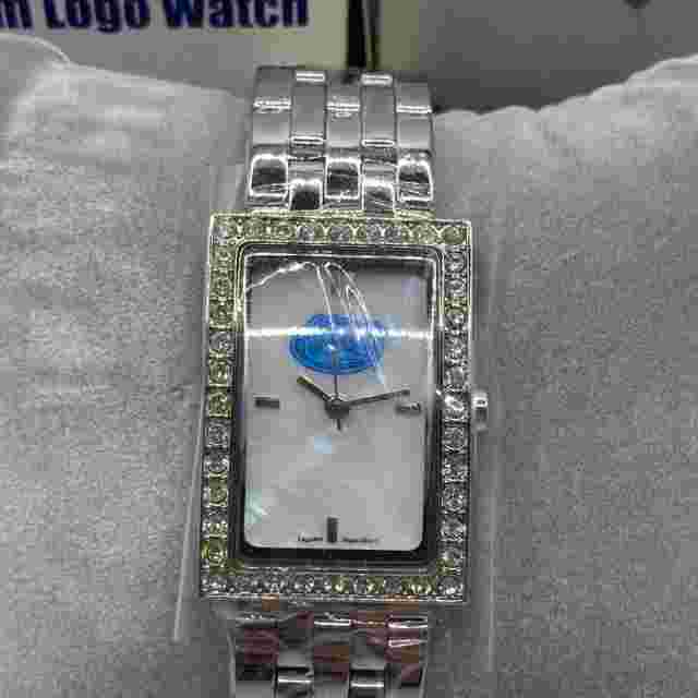 Logo Art Florida Gator Ladies 22mm Watch Silver Tone Stone Rectangle MOP-NEW