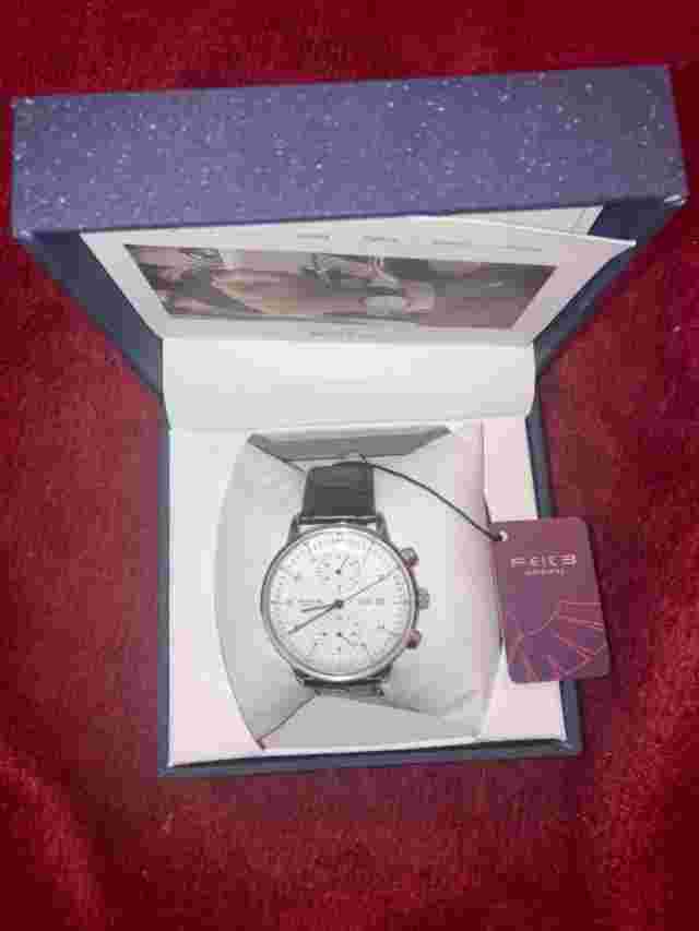 Feice Men's 41mm Bauhaus Automatic Watch Silver/Black FM121
