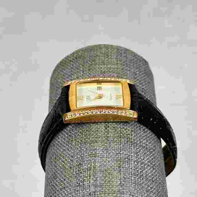 JBK Jacqueline Kennedy Watch Women 21mm Pave Bezel Gold Tone Elegant New Battery
