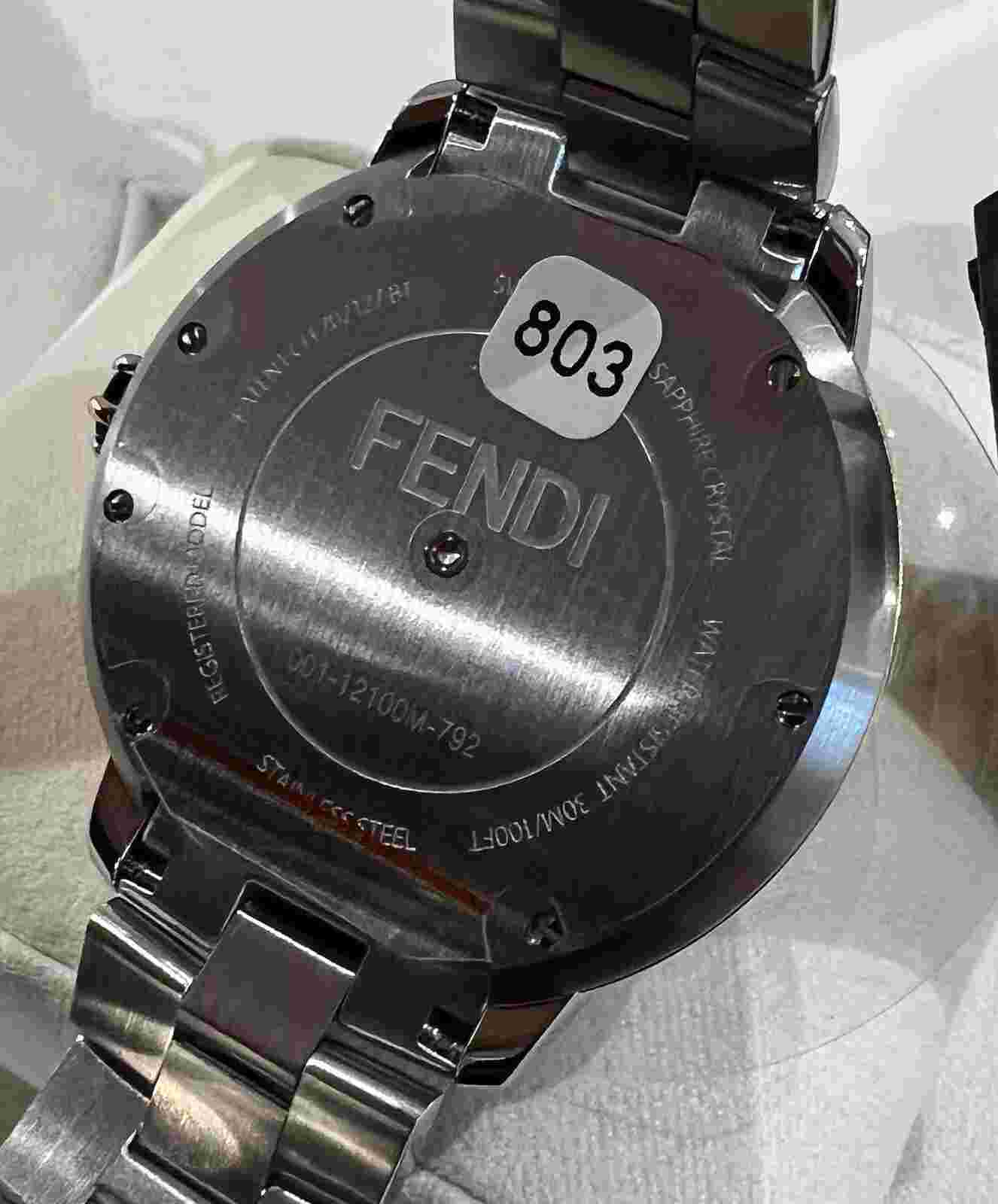 BNIB FENDI ishine Gem Set Topaz Spinel Rose Gold Stainless Watch New $5100 🌹