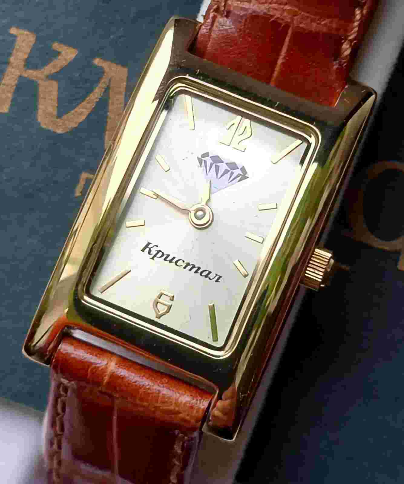Kleinod Ronda watch for Vinnitsa Crystal plant women's gold plated