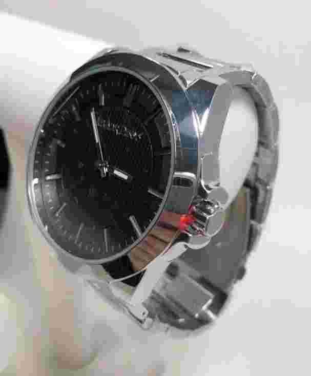 NEW Alexander Dubois 1487A Mens St Emilion Black Textured Silver Dial Watch 30m