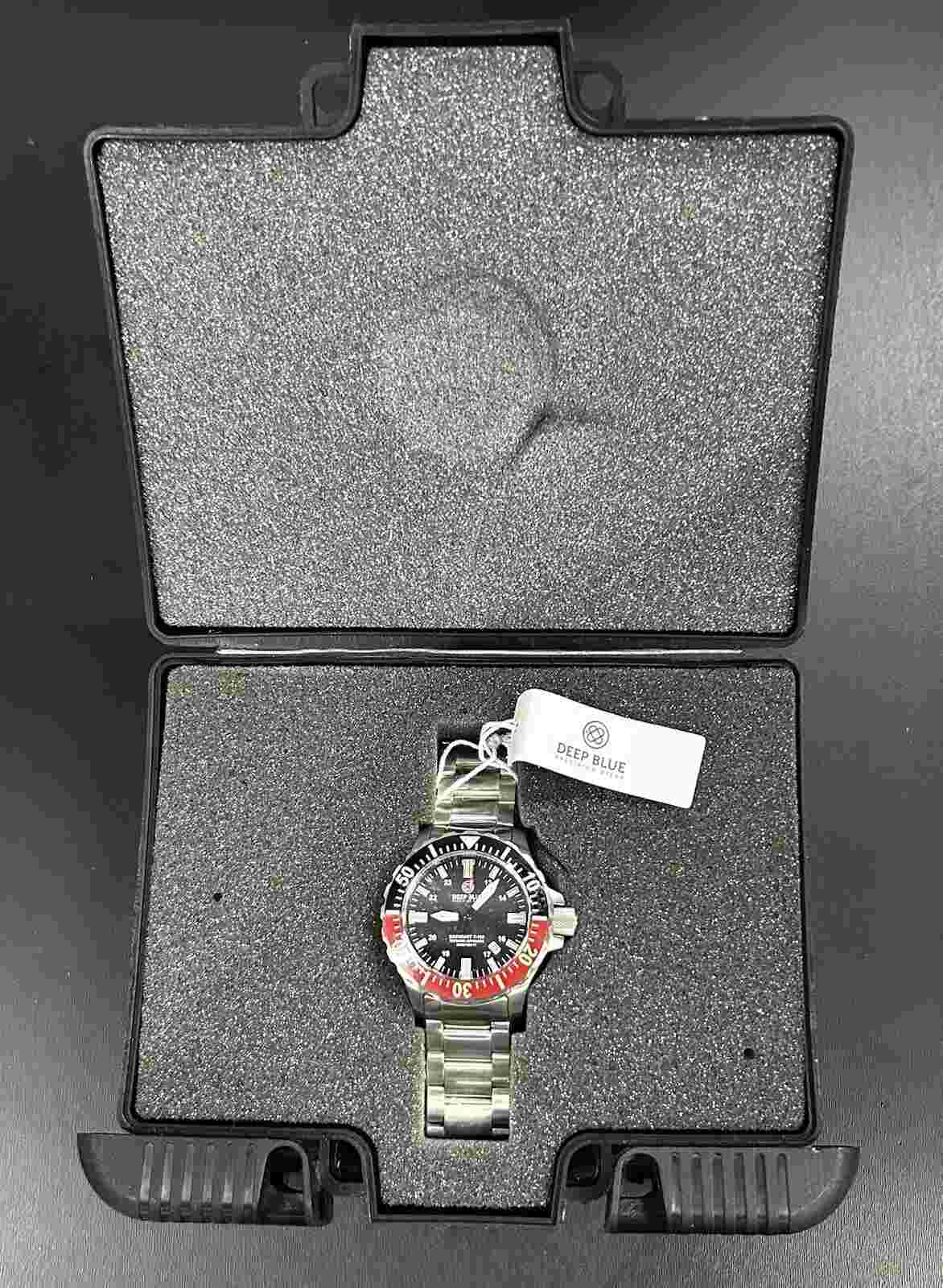 NOS Deep Blue Daynight Pro Diver Automatic T-100 Trit Tube Dive Watch