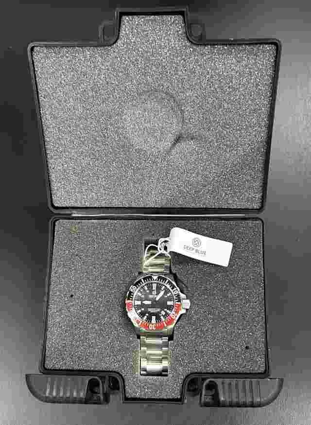 NOS Deep Blue Daynight Pro Diver Automatic T-100 Trit Tube Dive Watch