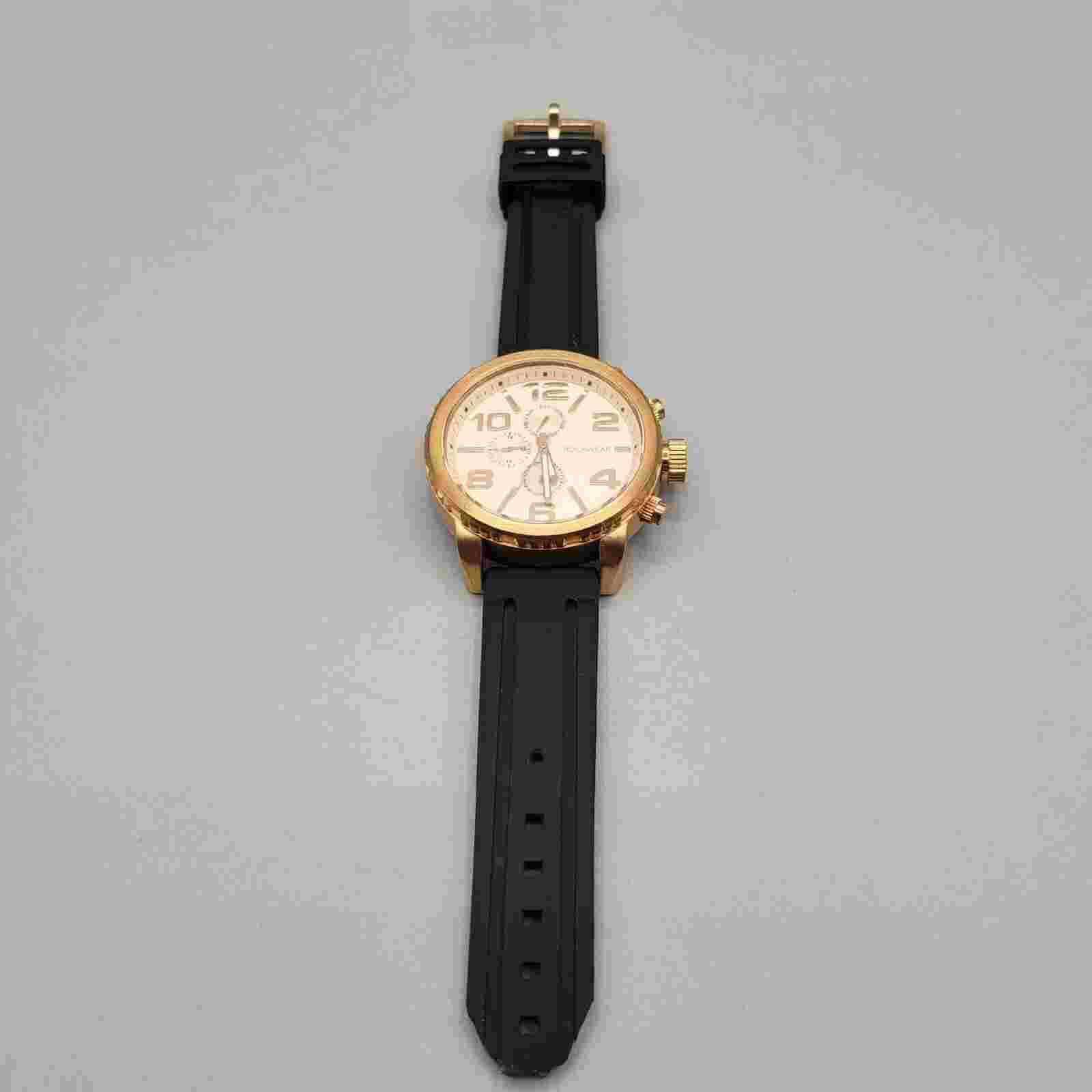 Rocawear Big Face Chronograph Mens Wrist Watch Gold Black RM0210 WOW