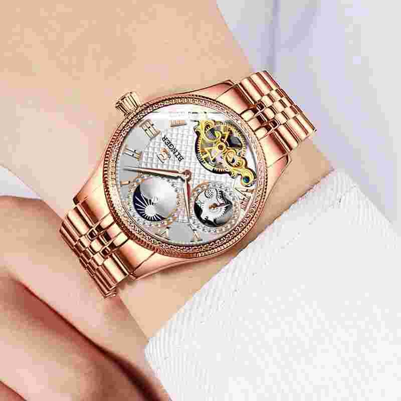 Binger Men's Automatic Mechanical Skeleton Watch | 39mm, 30M Waterproof