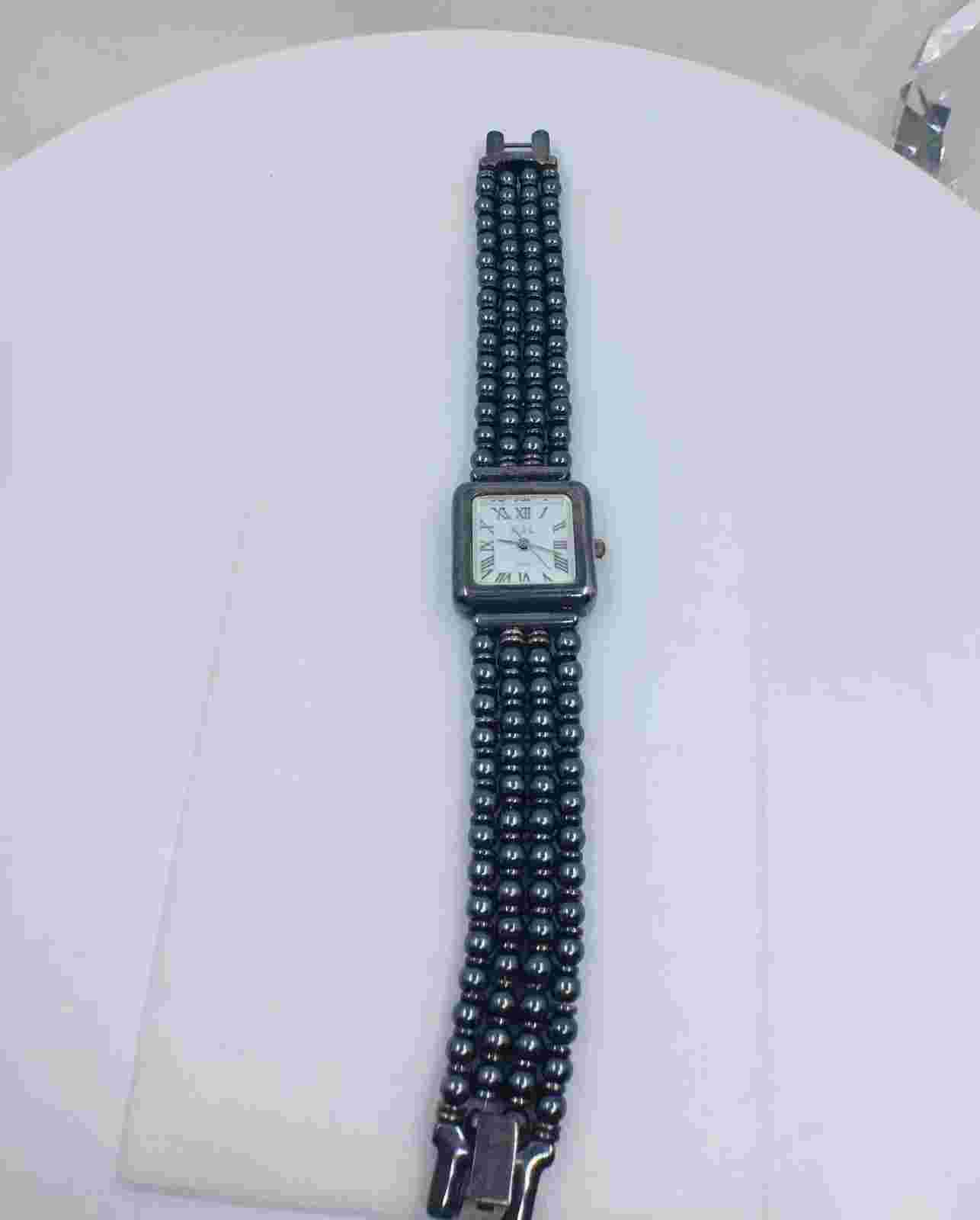 Vintage Kenneth J Lane 4-Strand Beads Strap Women's Bracelet Watch 8" NO BATTERY