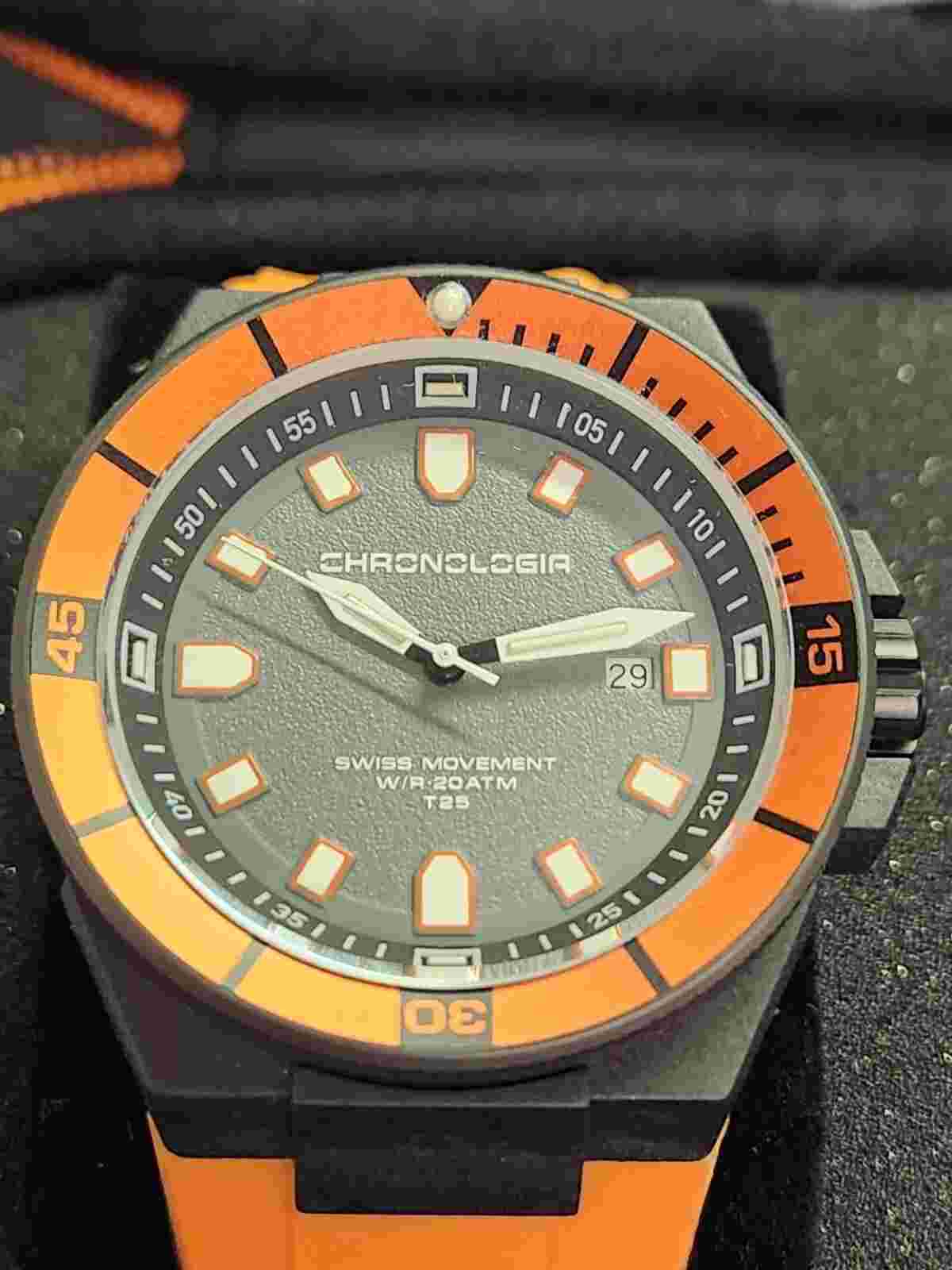 Chronologia Trailer Midnight Men’s Watch 46mm, 20 ATM WR, Carbon Fiber Case