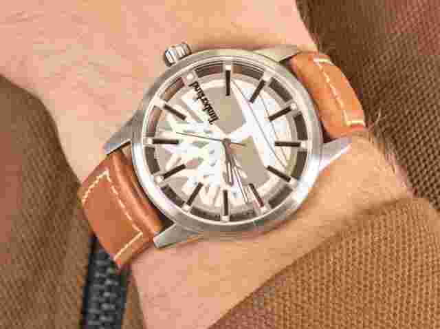 Men's Watch Timberland Real Leather Case Steel Skeletal Bag Backpack Gift