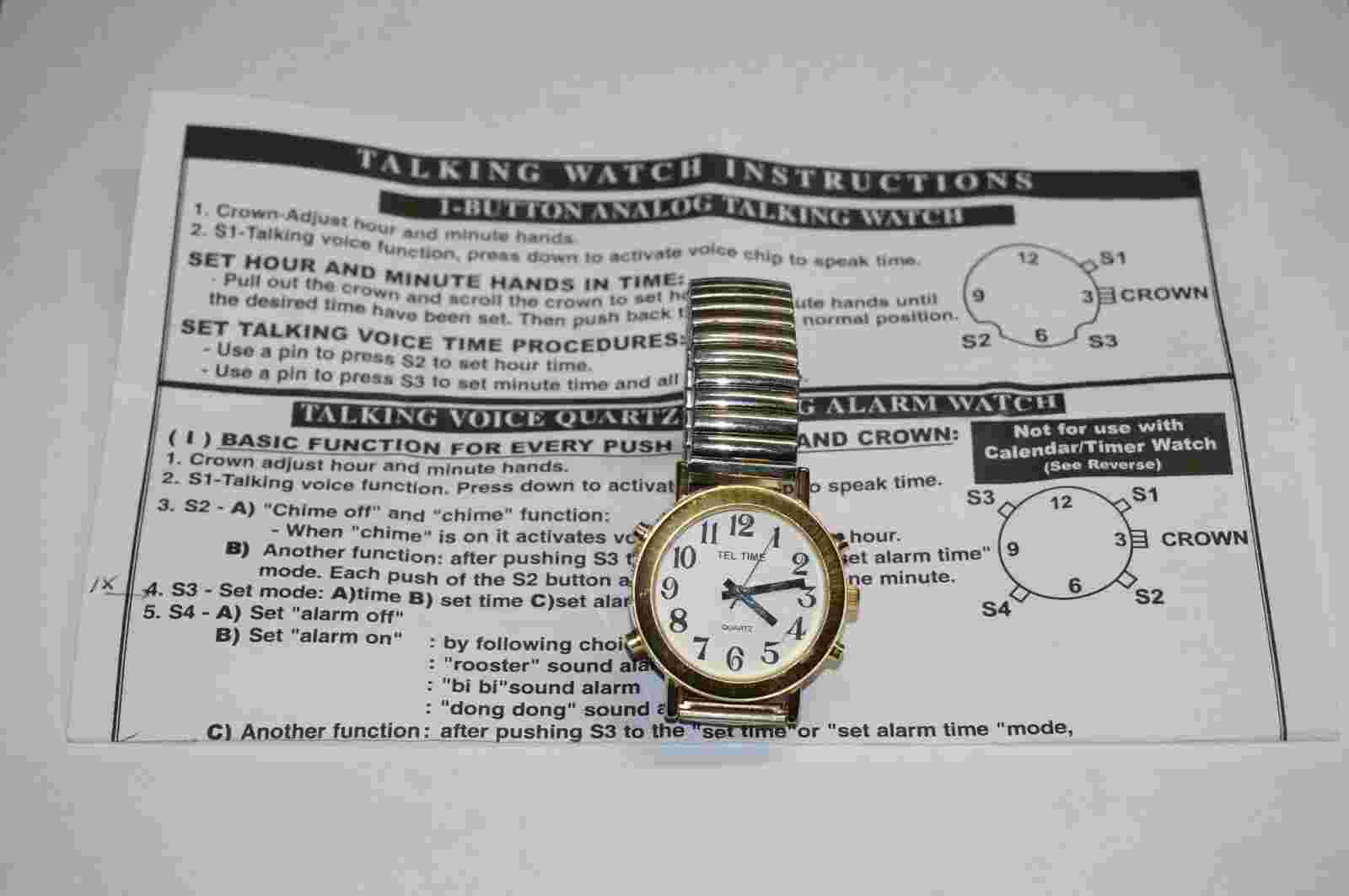 Tel-Time Mens Talking Quartz Watch