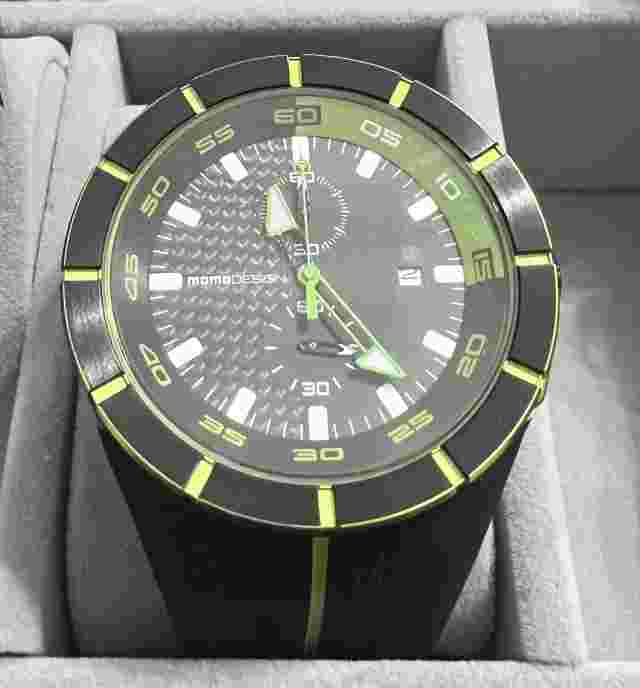 Momo Design Highway Quartz Watch - MD1113BK-31 - Black/Green - Carbon Fiber Face