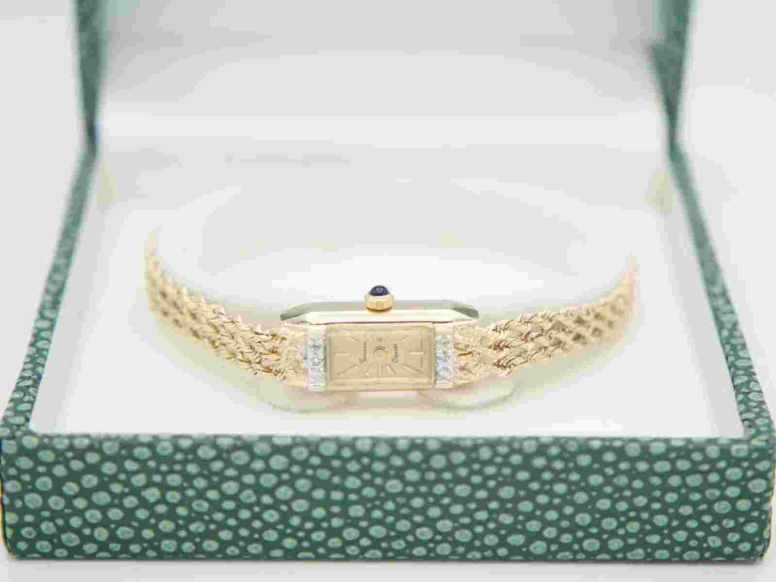 Swiss Made Geneva Jardinay 14K Gold and Diamond Women's Watch