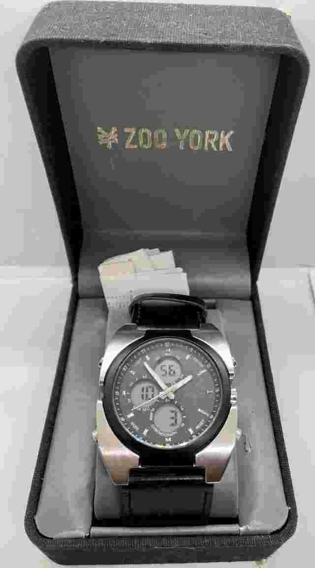 New ZOO YORK MENS Watch Fresh Battery Analog/digital Chronograph Backlight Alarm