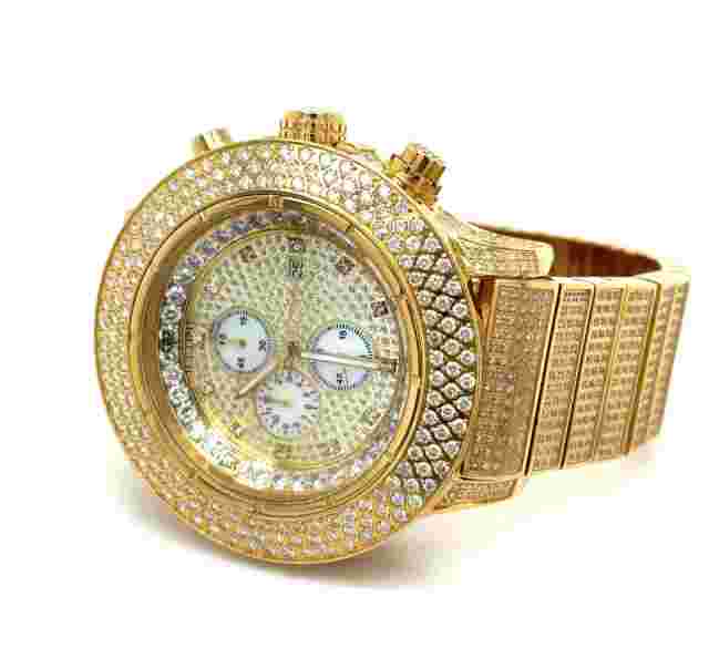 IceTime Crown II Men's Automatic Steel Watch Iced Out 12 Carat Diamonds